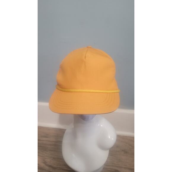 Vintage 80s Chapeaux USA Snapback Hat Yellow Rope Cap Green Underbrim Made in... - Picture 1 of 9